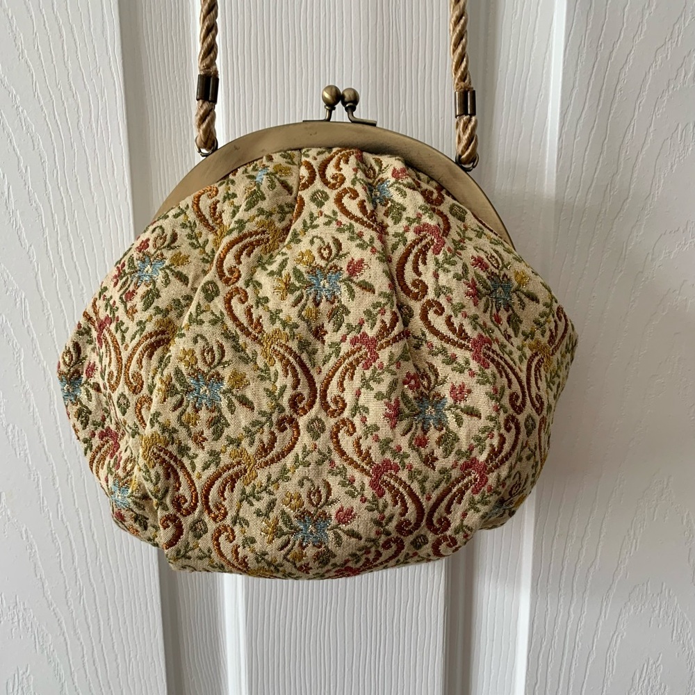 Beautiful Vintage upholstery and cord Talbots handbag/ satchel. LNC.
